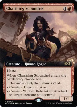Charming Scoundrel NM/M* EXTENDED Wilds Of Eldraine ENGLISH 0345 mtg -UnltdCards - Image 1
