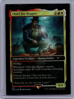 2021 MTG Magic the Gathering Secret Lair Stranger Things Foil Chief Jim Hopper - Image 1