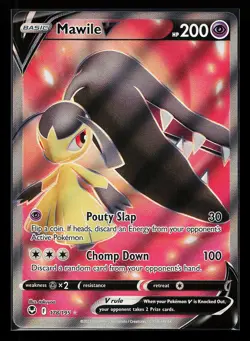 Mawile V 178/195 Ultra Rare Silver Tempest Pokemon Card - Image 1