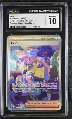 CGC 10 IONO 237 PALDEAN FATES SIR SCARLET & VIOLET TRAINER POKEMON GEM MINT - Image 1