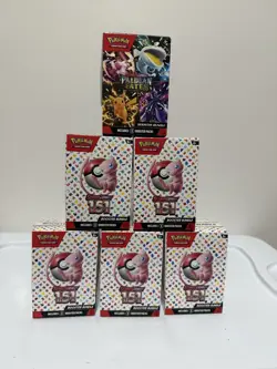 Lot of 6 Boxes Empty Pokemon Scarlet & Violet Paldean Fates 151 Booster Bundle - Image 2