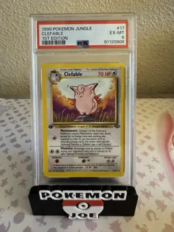 Pokemon 1999 1st Edition Jungle 17/64 Non-Holo Rare Clefable PSA 6 - Image 1