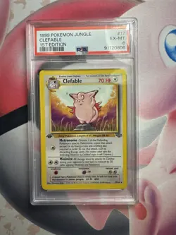 Pokemon 1999 1st Edition Jungle 17/64 Non-Holo Rare Clefable PSA 6 - Image 2