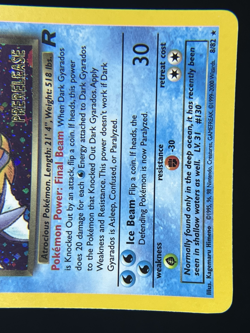 1999 Pokemon TCG #8/82 Dark Gyarados HOLO Team Rocket Unlimited Prerelease Promo - Image 5