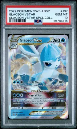 PSA 10 GEM MINT 2022 Pokemon Swsh Black Star Promo 197 Glaceon Vstar SWSH197 - Image 1
