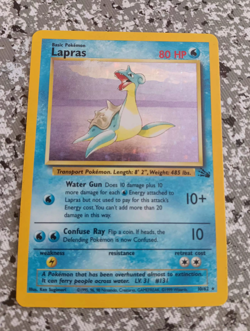 Pokemon TCG Lapras Fossil 10/62 Holo 1999-2000 Wizards Base Set Copyright... - Image 1