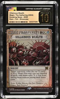 VILLAINOUS WEALTH OTJ Breaking News Showcase Foil Rare CGC 10 MTG - Image 1