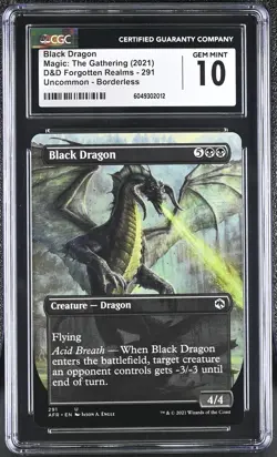 BLACK DRAGON D&D Forgotten Realms Borderless U CGC 10 MTG [Nostalgium] - Image 1