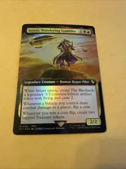 Setzer, Wandering Gambler Extended Art FOIL: Final Fantasy MTG: Commander 183 - Image 2