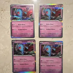Pokemon Destined Rivals TCG Team Rockets Wobbuffet #082 Holo set of 4 - Image 1