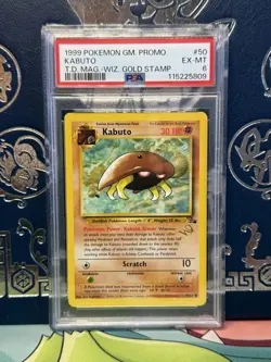 PSA 6 Kabuto Gold W Stamped Promo Wizards of the Coast Pokemon Card #50 - Image 1