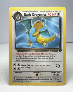 2000 Pokemon Dark Dragonite 22/82 Team Rocket Unlimited Non-Holo Light Play LP - Image 1