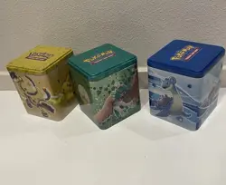 Pokemon TCG: 2021 Stacking Tins Lot 3 *EMPTY* Grass Water Electric Collectable - Image 1