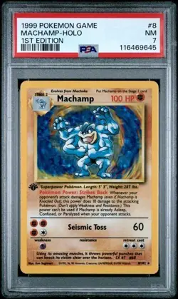 MACHAMP - PSA 7 - HOLO 1999 POKEMON BASE SET 1ST EDITION #8 - Image 1