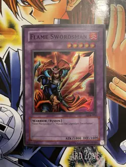 Yugioh - Flame Swordsman LOB-003 The Legend of Blue Eyes White Dragon - SR - LP - Image 1