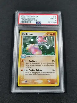 Pokemon Card Holo Medicham 10/101 PSA 8 NM-MT ex Hidden Legends - Image 1