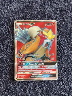 Pokemon Card TCG - Entei GX 71/73 Ultra Rare Full Art Shining Legends Near Mint - Image 1