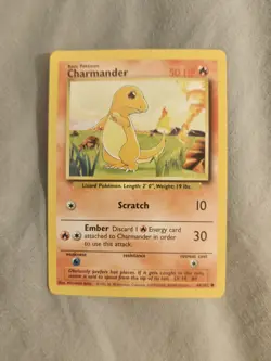 Pokemon TCG Charmander Base Set, Unlimited Common Card 46/102 NM M - Image 1