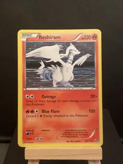 Pokemon Card Reshiram 26/114 Holo BLACK & WHITE Rare Good Condition - Image 1