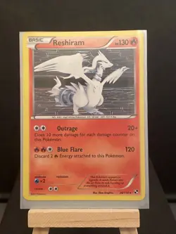 Pokemon Card Reshiram 26/114 Holo BLACK & WHITE Rare Good Condition - Image 2