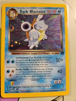 Dark Blastoise 3/82 Holo Rare - Team Rocket Vintage Pokemon TCG Card NM SWIRL - Image 1