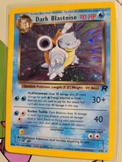Dark Blastoise 3/82 Holo Rare - Team Rocket Vintage Pokemon TCG Card NM SWIRL - Image 2