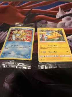 Magikarp Pokemon 2016 Shiny Black Star Promo Card #XY143 And Pikachu SM04 Sealed - Image 1