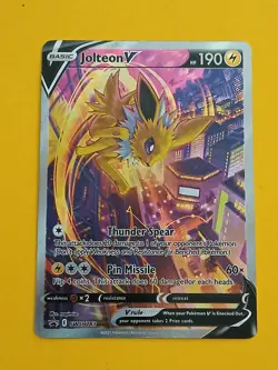 Pokemon Sword & Shield Collection Box Promo Card Jolteon V SWSH 183 Alt Art - Image 1