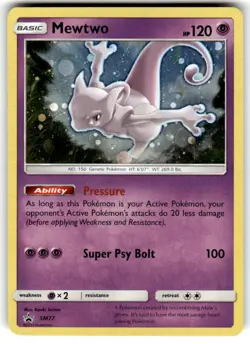 MEWTWO Black Star Promo Holo SM77 Sun Moon Pokemon Card 2017 NM - Image 1