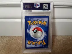 PSA 8 NM-MT 1999 POKEMON BASE SET 1ST EDITION MACHOP CARD 52/102, THICK STAMP - Image 2