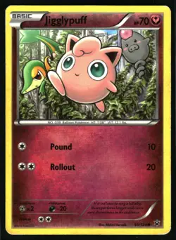 2016 XY - Fates Collide Jigglypuff #65 Non Holo Pokemon Card - Image 1