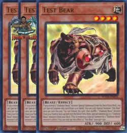 Yugioh! 3x Test Bear SUDA-EN018 Ultra Rare 1st Ed NM - Image 1