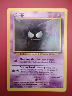 Gastly Misprint Ink Printer Error Splotch Blotch Spots Base Set 50 Pokemon Card - Image 2
