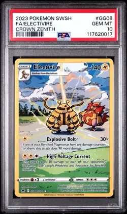 Pokemon Crown Zenith # GG08 Full Art Electivire PSA 10 Card GEM MINT! Free Ship! - Image 1