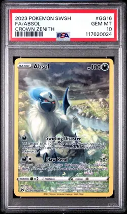 2023 Pokemon Crown Zenith # GG16 Full Art Absol PSA 10 Card GEM MINT! Free Ship! - Image 1