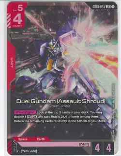 Gundam Card Game - Duel Gundam (Assualt Shroud) GD01-045 LR Raw Near Mint/Mint - Image 1