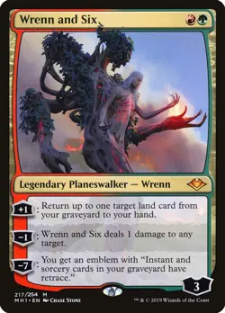 MTG Wrenn and Six, Modern Horizon 2 #217, Planeswalker, Excellent Condition MTG - Image 1