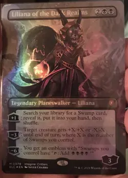 MTG Liliana of the Dark Realms - Foil - Borderless, Damaged English Commander: - Image 1