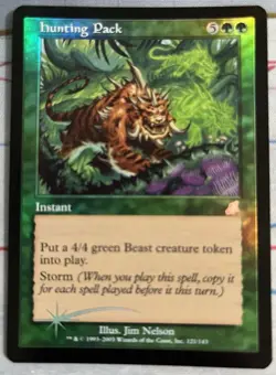 MTG Scourge Hunting Pack Green Foil Rare Near-Mint - Image 1
