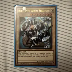 Blue-Eyes White Dragon PGL2-EN080 Gold Rare ERIC STUART KAIBA SIGNATURE YUGIOH - Image 1