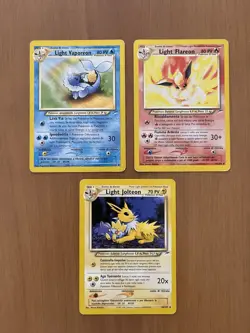 Light Flareon Light Vaporeon Light Jolteon Set Neo Destiny 2002 Pokemon Card - Image 1