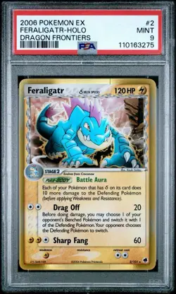 2006 Pokemon EX Feraligator-Holo Dragon Frontiers PSA 9 - Image 1