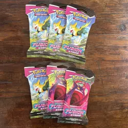 (Set of 6) Pokemon TCG Sword and Shield Fusion Strike Booster Packs - SHIPS FAST - Image 3