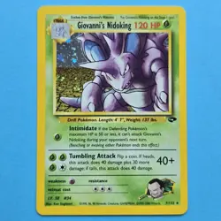 2000 Pokemon GIOVANNI'S NIDOKING Gym Challenge HOLO Foil Rare Card 7/132 WotC - Image 1