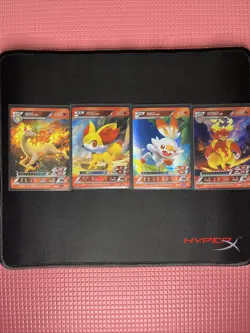 Pokemon ID - FIRE Types: Rapidash, Magmar, Scorbunny, Fennekin - R, RR, RRR - Image 1