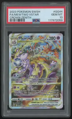 2023 SWSH - Crown Zenith Mewtwo Vstar PSA 10 Special Illustration Rare #GG44 - Image 1