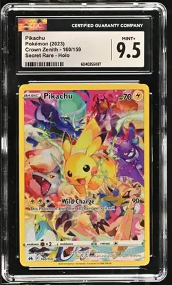 Pokemon English Pikachu 160/159 2023 Crown Zenith Secret Rare Holo CGC 9.5 - Image 1