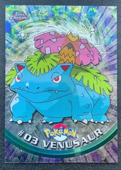 Pokemon #3 Venusaur Card Foil Holo Topps Chrome 2000 TV Animation Series 1 - Image 2