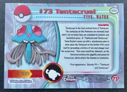 Pokemon #73 Tentacruel Card Foil Holo Topps Chrome 2000 TV Animation Series 1 - Image 3