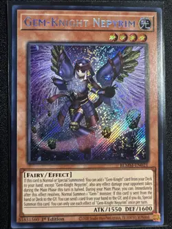 Yu-Gi-Oh TCG Gem-Knight Nepyrim BLMM-EN021 1st Edition Secret Rare NM 1st Ed - Image 1